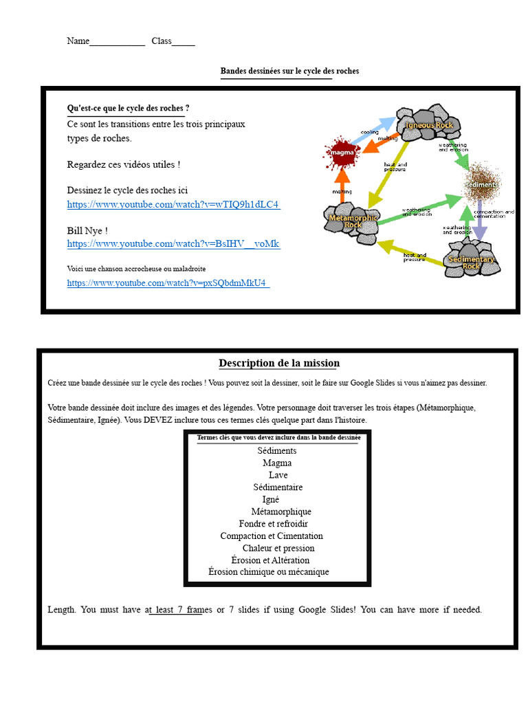 Bande dessinée sur le cycle des roches | PDF | Sciences de la terre ...