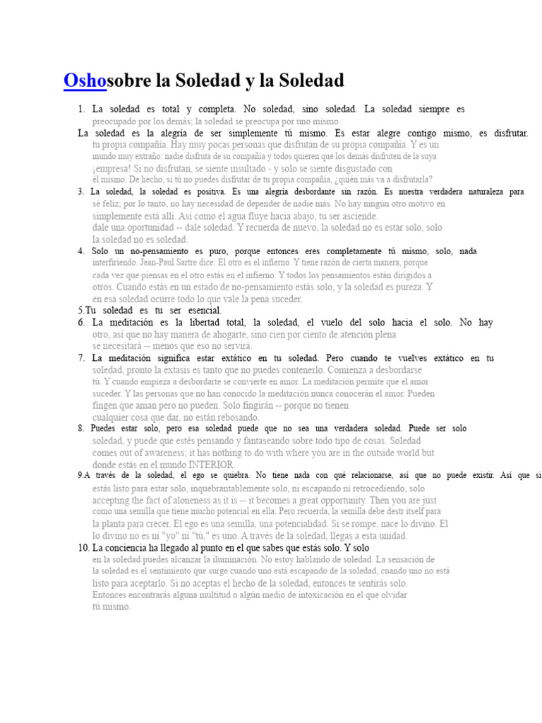 La Soledad como Camino a la Iluminación | PDF | Soledad | Amor