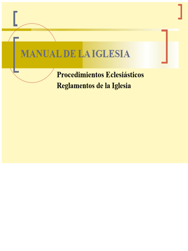 Manual de Procedimientos Eclesiásticos | PDF | Iglesia cristiana | Diácono