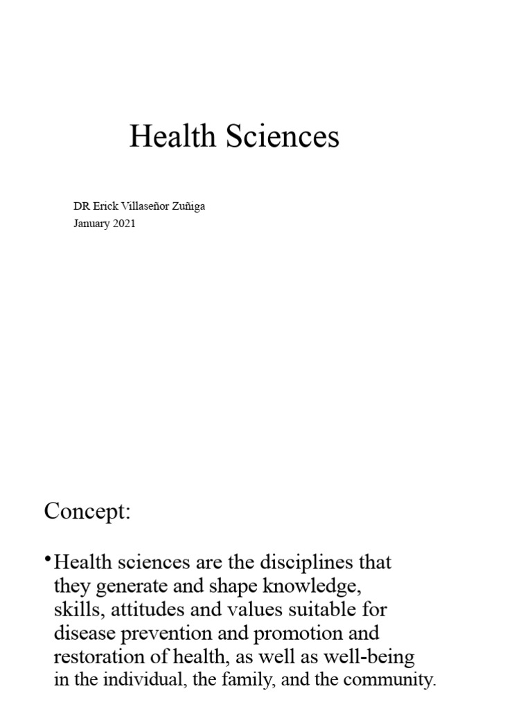 Health Sciences | PDF | Well Being | Science