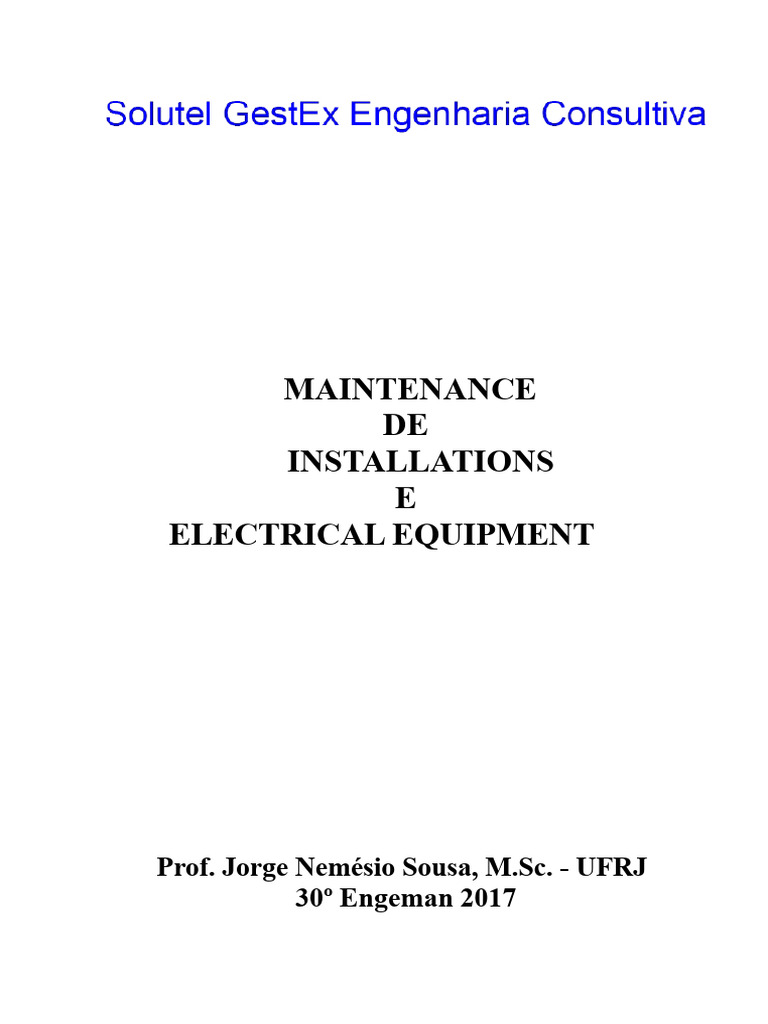 Electrical Equipment Maintenance Course | PDF | Electrical Resistivity ...