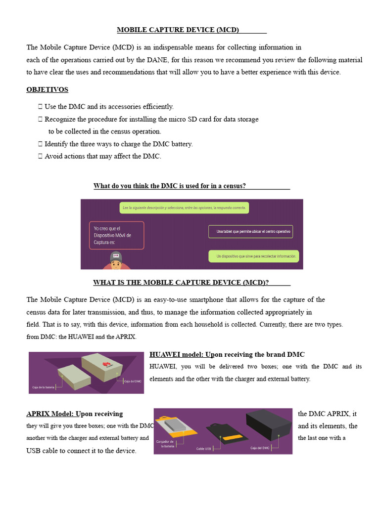 8. Mobile Capture Device (MCD) | PDF | Usb | Battery Charger