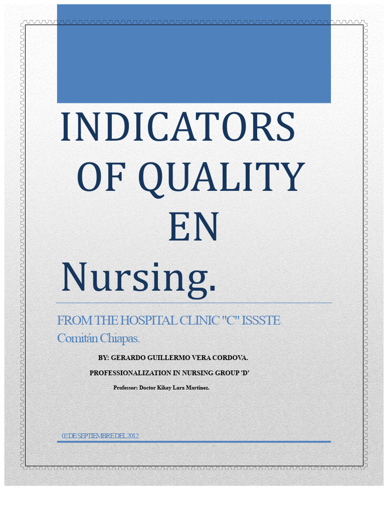 Nursing Quality Indicators at ISSSTE Clinic | PDF | Nursing | Health Care
