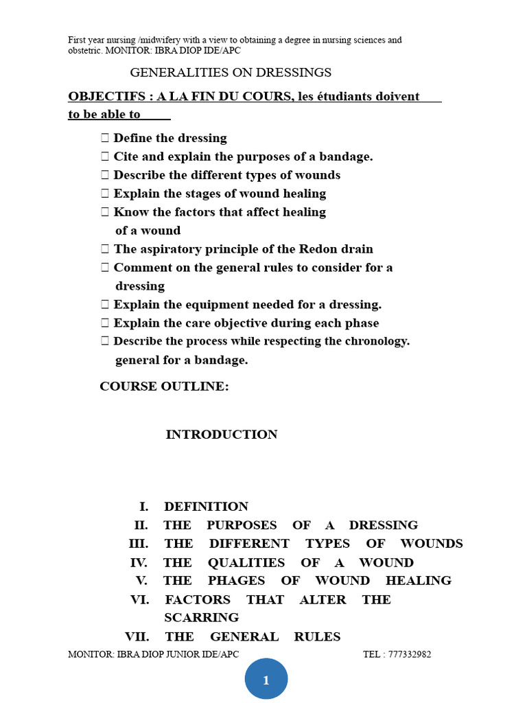 GENERALITIES ON DRESSINGS (3) | PDF | Wound | Medical Specialties