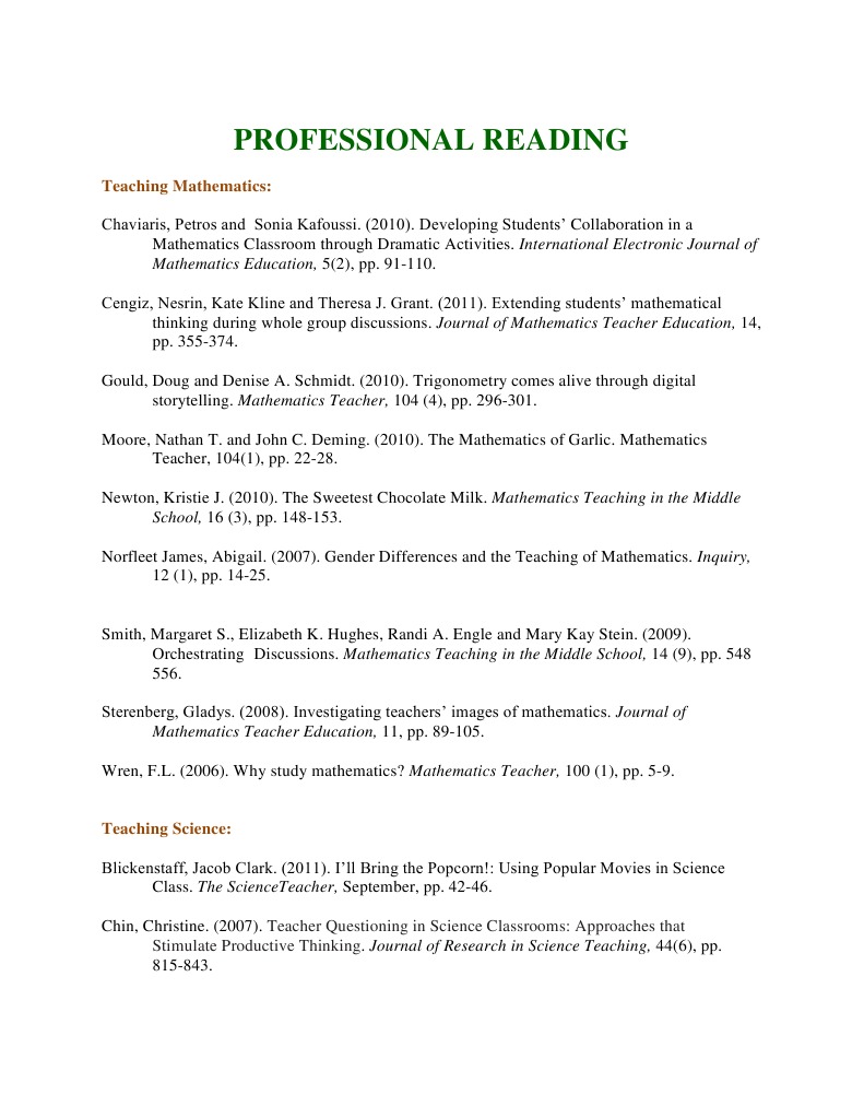 Professional Readings for Educators | PDF | Inquiry Based Learning ...