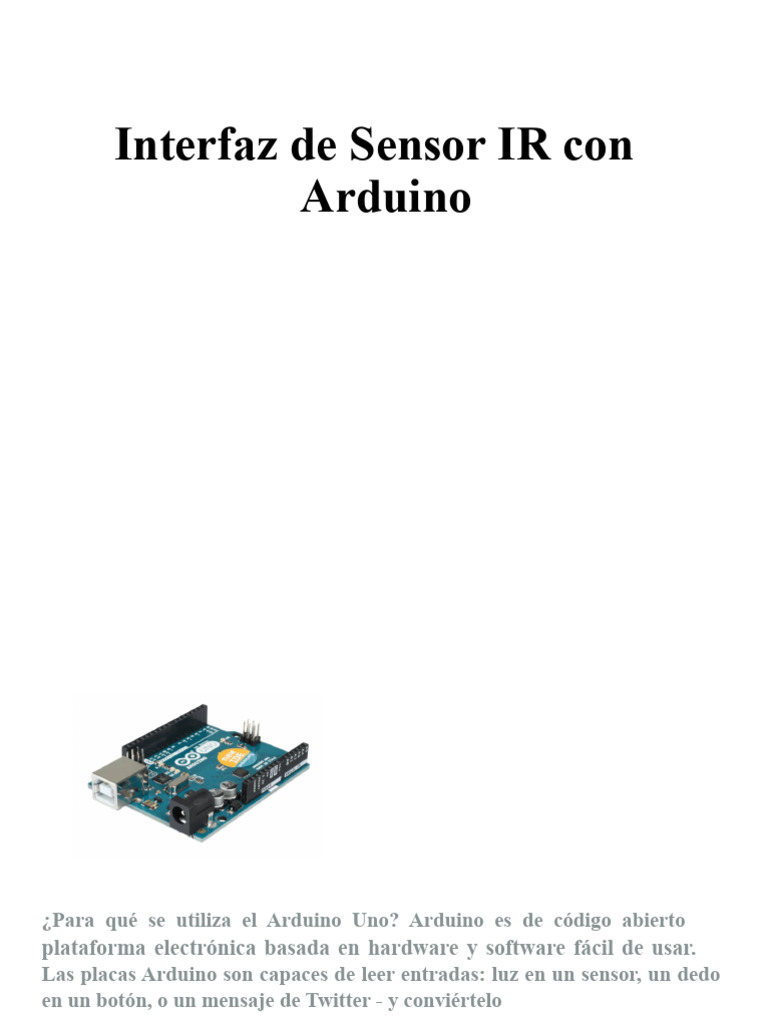 Sensor IR Interfaz Con Arduino | PDF | Infrarrojo | Arduino