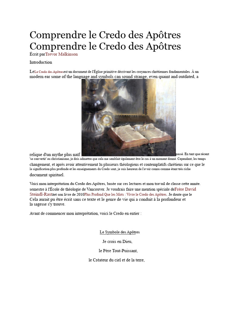 Interprétation du Credo des Apôtres | PDF | Jésus | Dieu