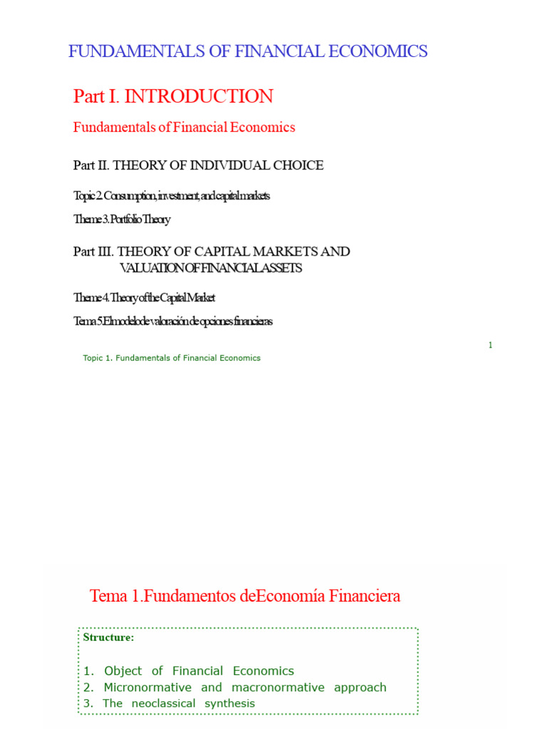 Fundamentals of Financial Economics Guide | PDF | Financial Economics ...