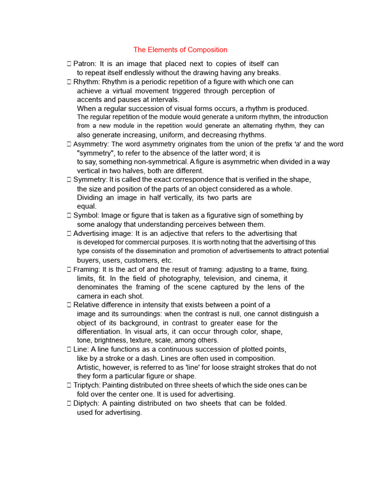 Key Elements of Visual Composition | PDF | Composition (Visual Arts ...