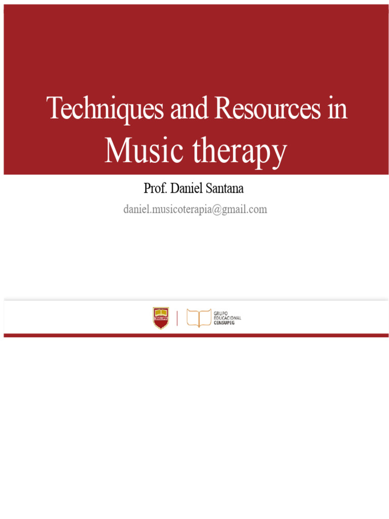 Techniques and Resources in Music Therapy - Complete Content. | PDF ...