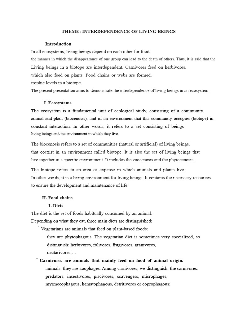 Interdependence in Ecosystems Explained | PDF | Food Web | Ecosystem