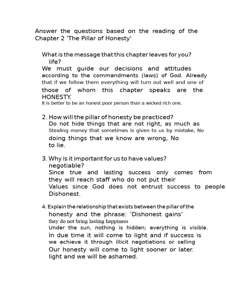 The Importance of Honesty in Ethics | PDF