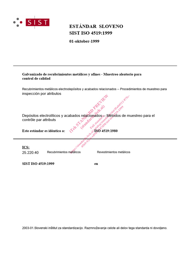 Muestreo en Recubrimientos Metálicos | PDF