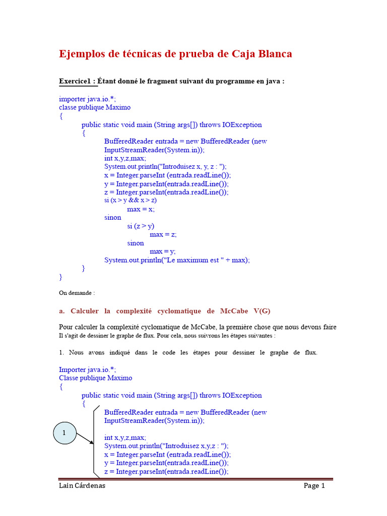 Techniques de test de boîte blanche en Java | PDF | Génie logiciel ...