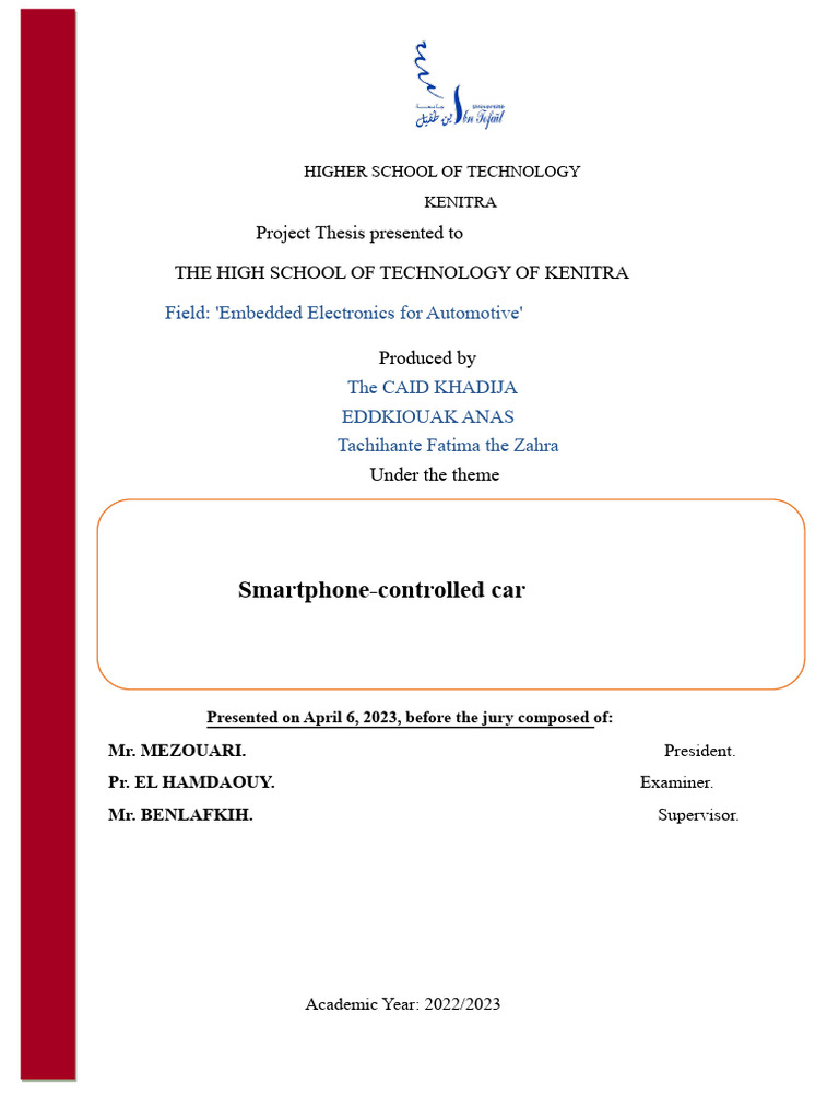 Smartphone-Controlled Car Project Thesis | PDF | Engines | Microcontroller