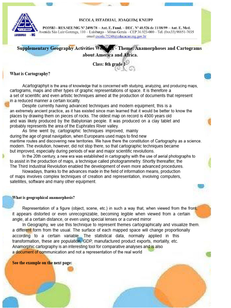 Anamorphoses and Cartograms in Geography | PDF | Cartography | Map