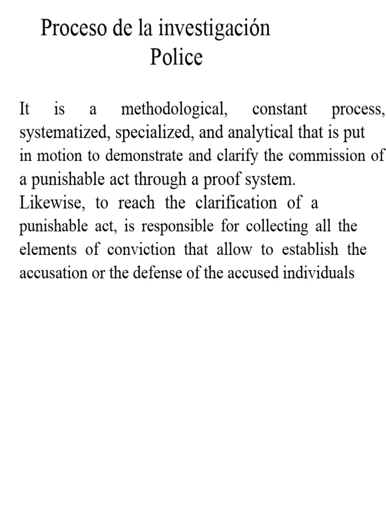 Police Investigation Process Explained | PDF | Witness | Prosecutor