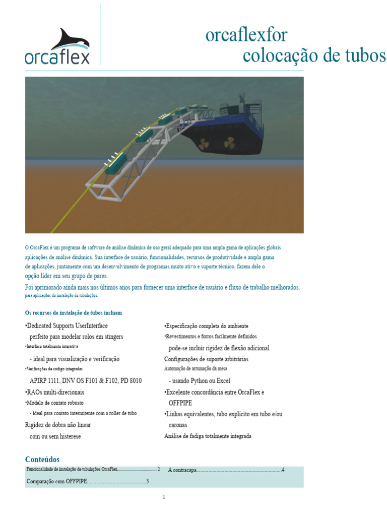 Análise Dinâmica com OrcaFlex: Instalação de Tubos | PDF | Simulação de ...