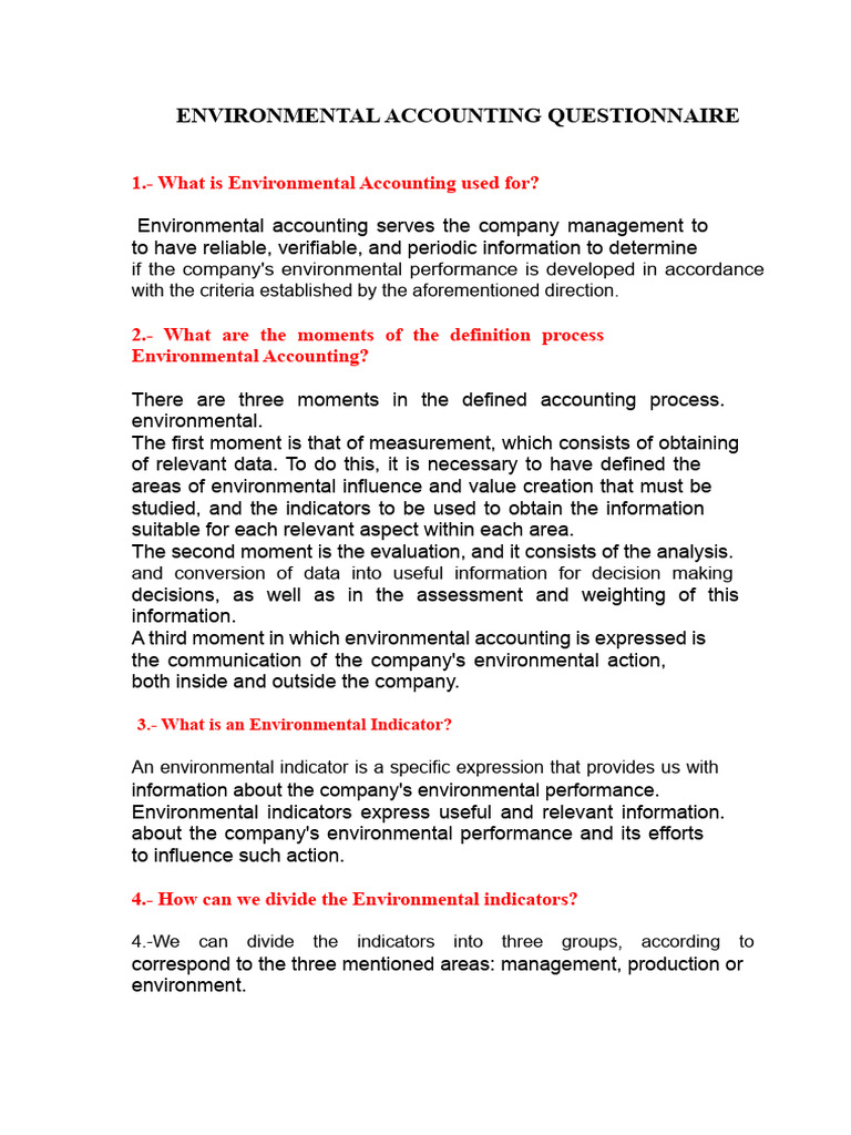 Environmental Accounting Overview Guide | PDF | Environmental Resource ...