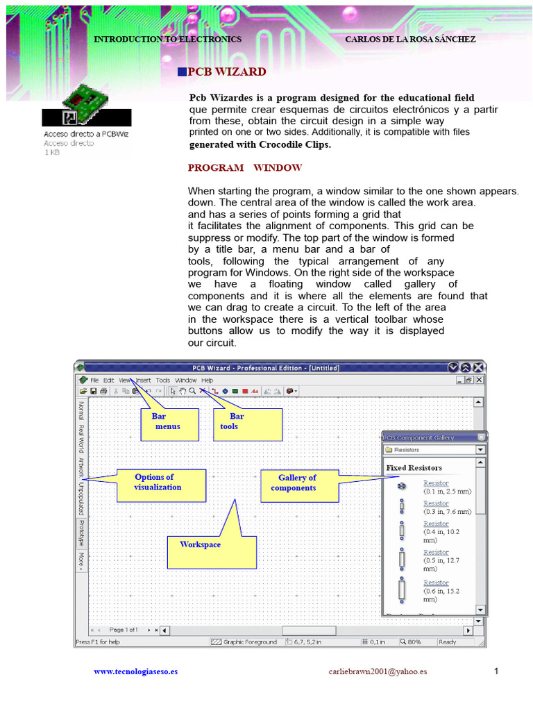 Electronics Circuit Design with PCB Wizard | PDF | Window (Computing ...