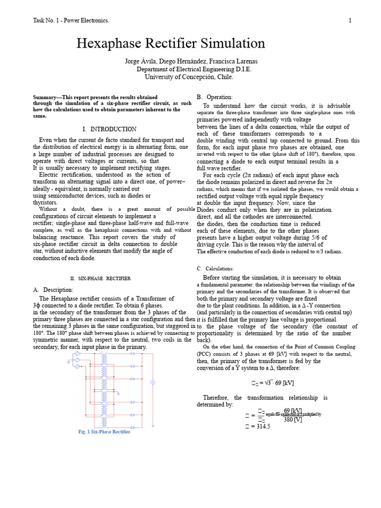 Six-Phase Rectifier PDF | PDF | Rectifier | Diode