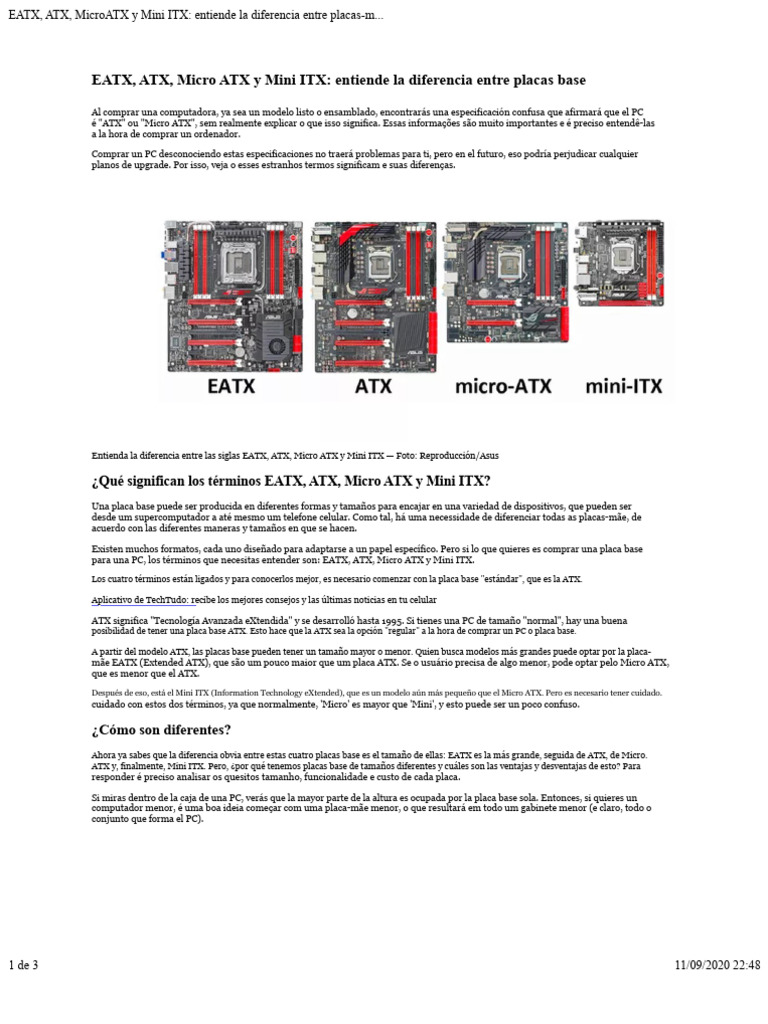 Eatx Atx Micro Atx Mini Itx | PDF | Plataformas de videojuegos ...