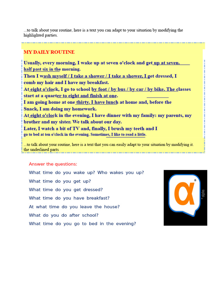 My Daily Routine Doesn't | PDF