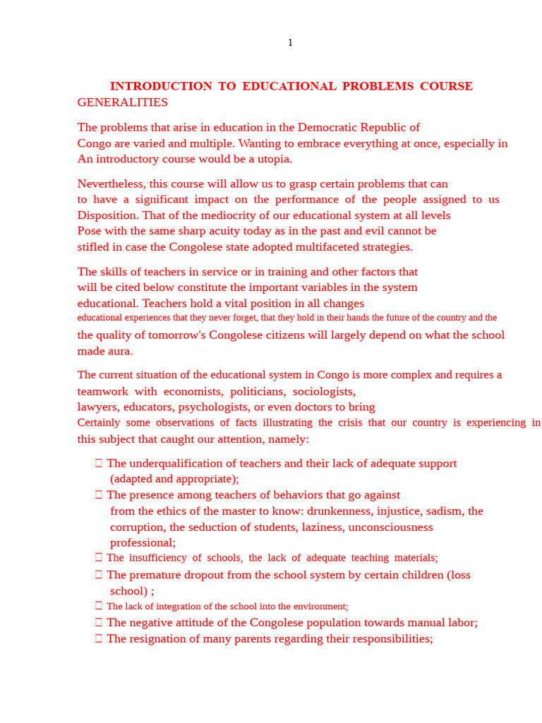Course Introduction To Educational Issues - 110703 | PDF | Poverty ...