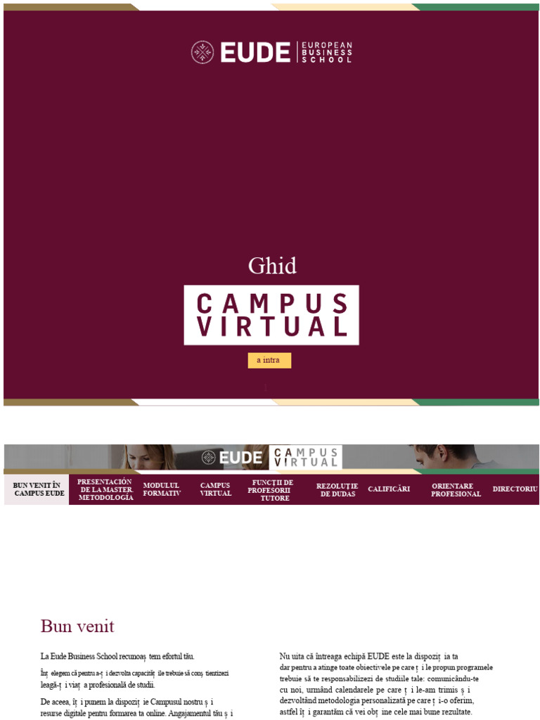 Ghid - CAMPUS VIRTUAL EUDE | PDF