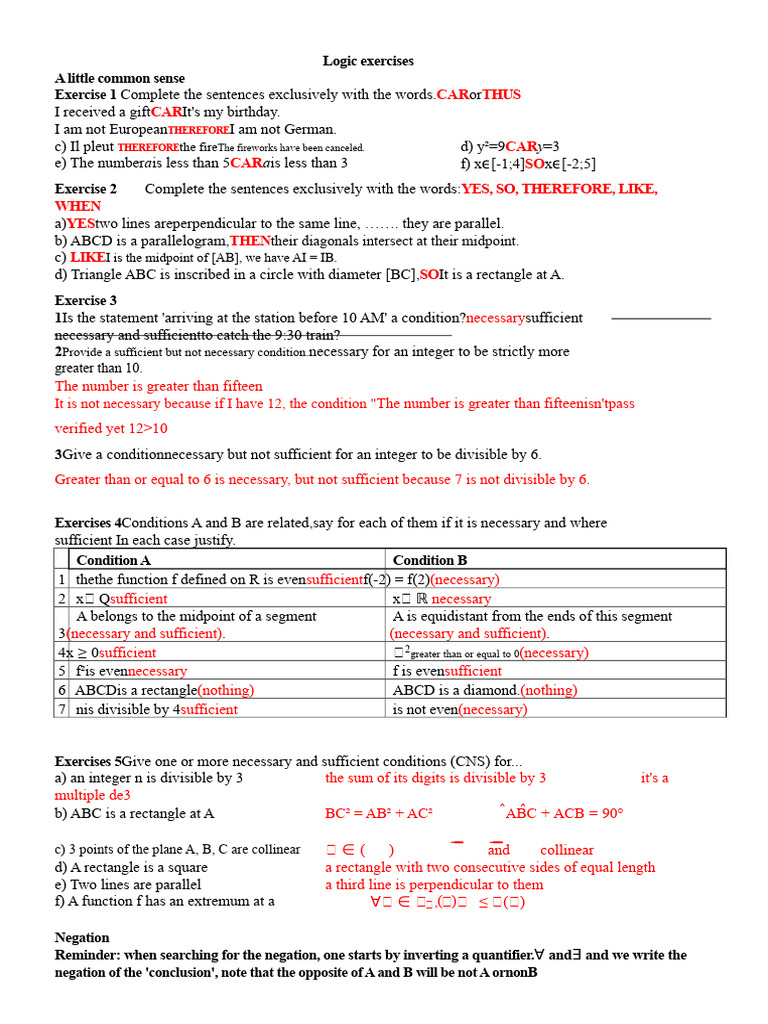 Logic Exercises for Critical Thinking | PDF | Real Number | Rational Number