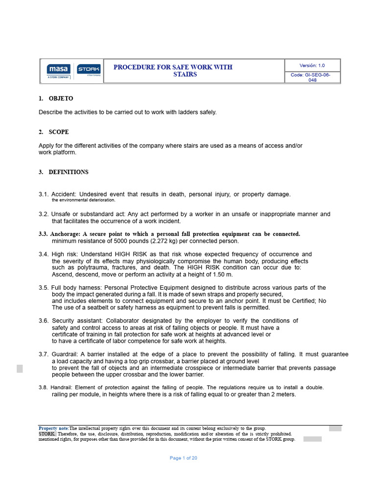 PROCEDURE FOR SAFE WORK WITH LADDERS | PDF | Stairs | Ladder