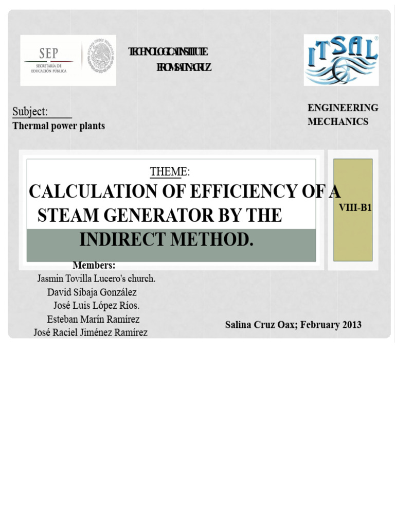 Steam Generator Efficiency Calculation | PDF | Boiler | Combustion