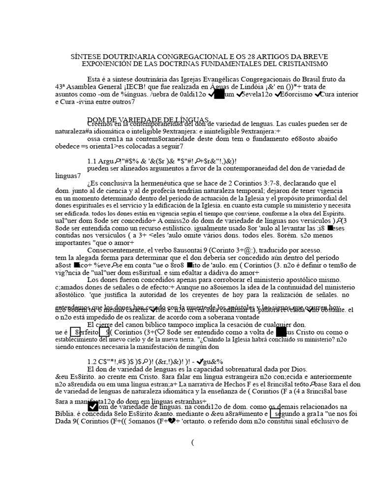 Síntesis Doctrinal y 28 Artículos PDF | PDF | La unción | Don espiritual