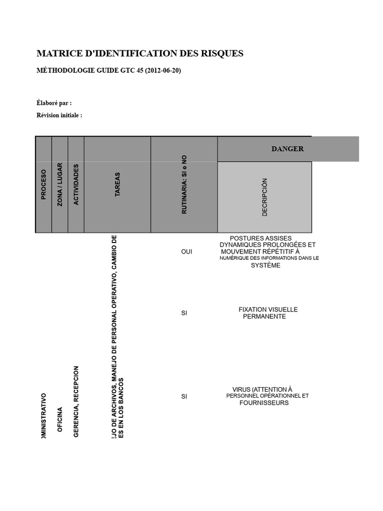 Identification des Risques au Travail | PDF