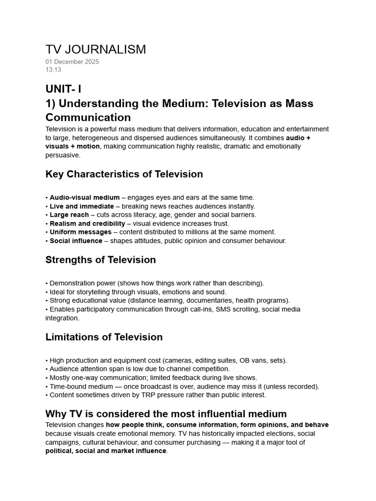 Essentials of TV Journalism Explained | PDF | 3 D Computer Graphics ...