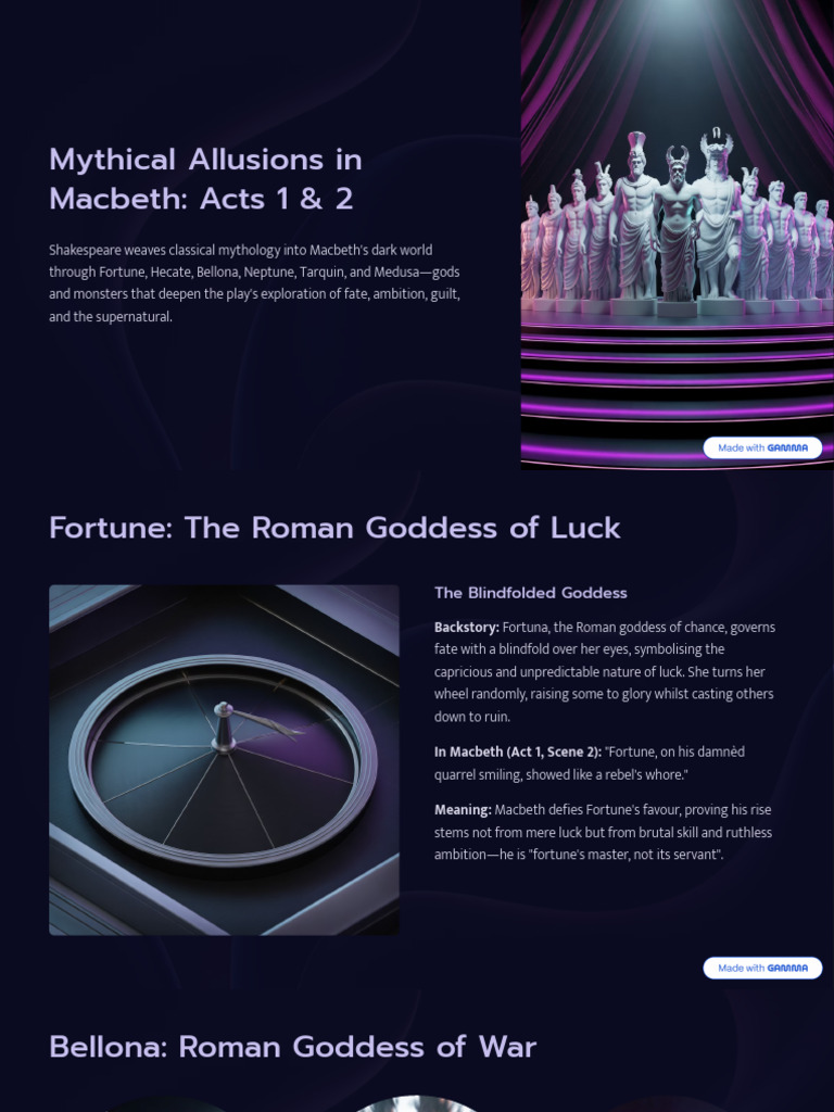 Mythical Allusions in Macbeth Explained | PDF | Macbeth | Medusa