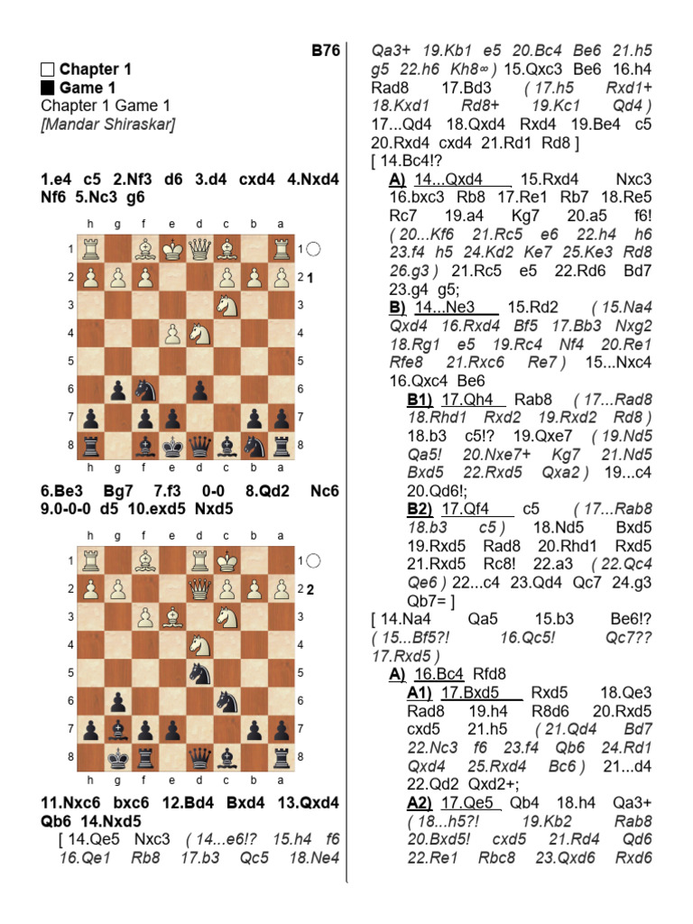Chess Game Analysis: B76 Opening Moves | PDF | Chess Theory | Chess