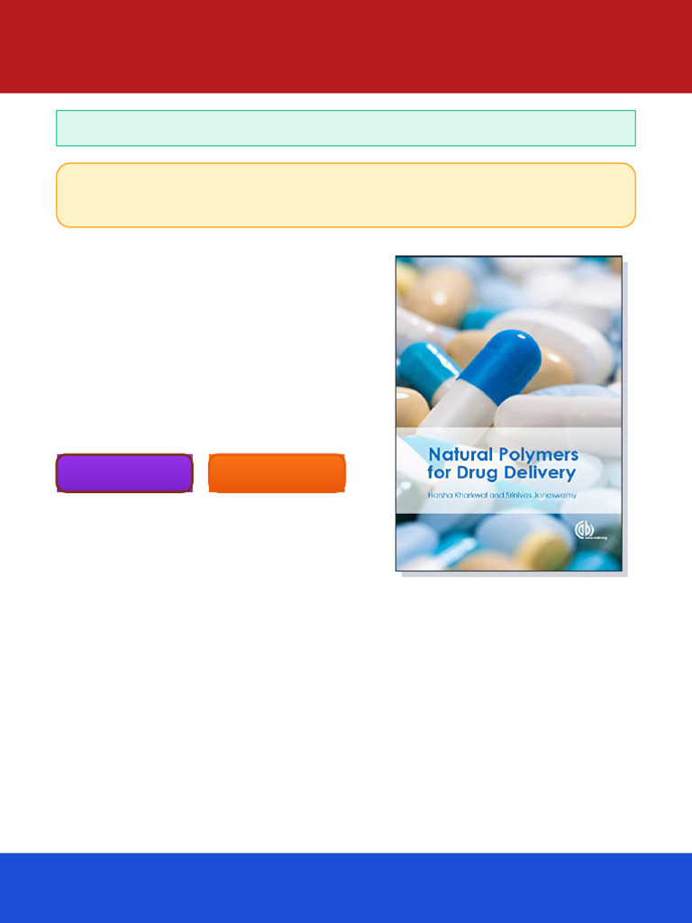 Natural polymers for drug delivery 1st Edition Harsha Kharkwal ebook ...