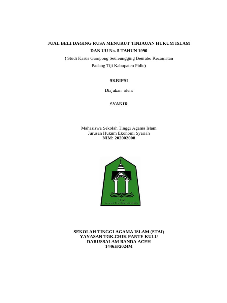 Jual Beli Daging Rusa dalam Hukum Islam | PDF