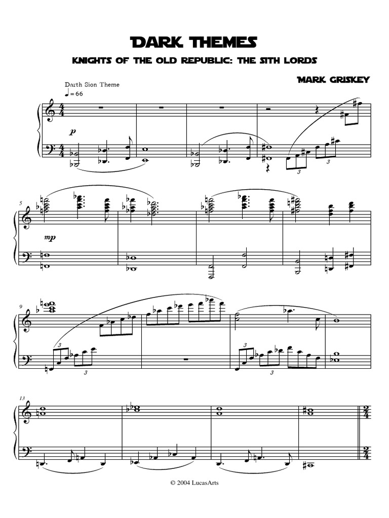 Thèmes musicaux de Star Wars KOTOR | PDF