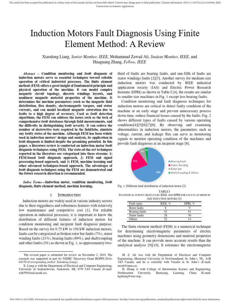 Induction Motor Fault Diagnosis Review | PDF | Electric Motor ...