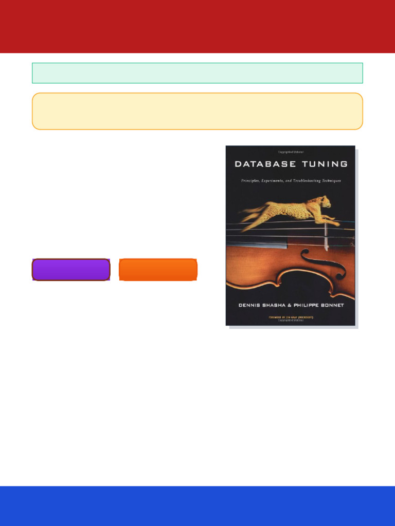 Database Tuning Principles Experiments and Troubleshooting Techniques ...
