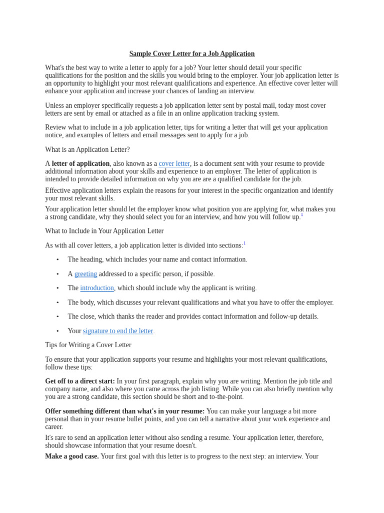 Job Application Cover Letter Guide | PDF | Résumé | Human Communication