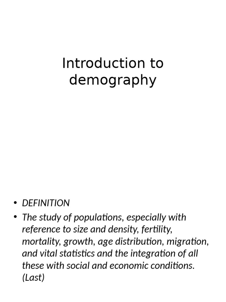 Understanding Demography Basics | PDF | Demography | Environmental ...