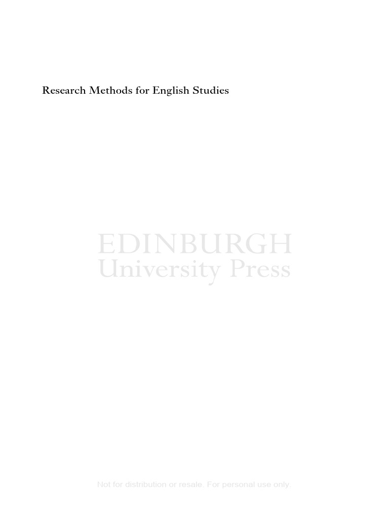 Research Methods for English Studies | PDF