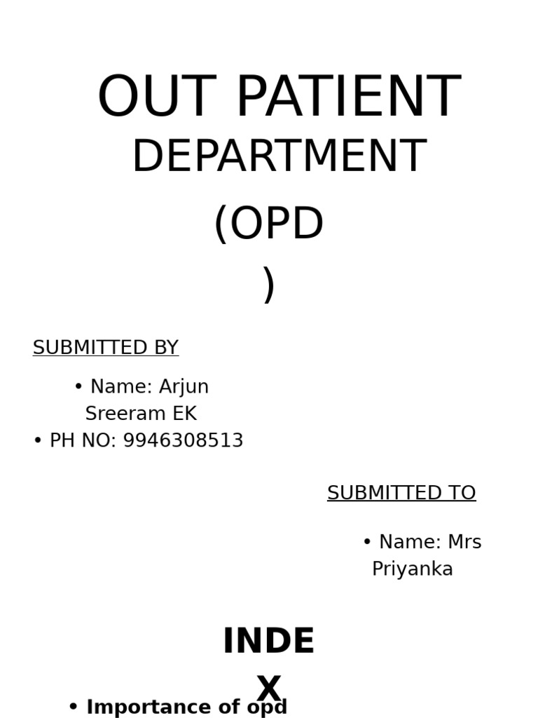 Importance and Functions of OPD Services | PDF | Clinic | Patient