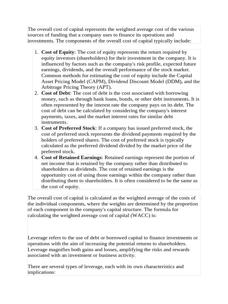 Cost of Equity | PDF | Cost Of Capital | Capital Asset Pricing Model