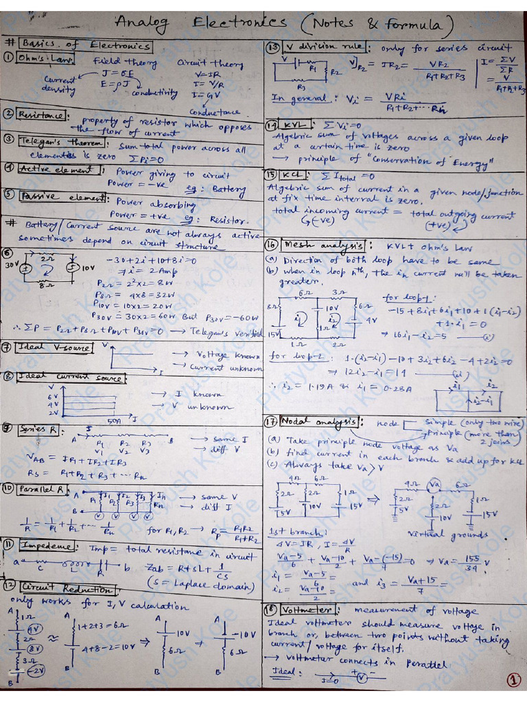 Analog Electronics_Short Notes (JAM) | PDF