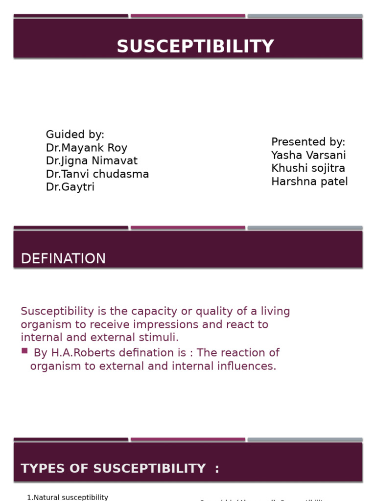Susceptibility | PDF