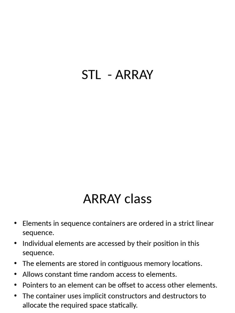 STL Array Class Overview and Functions | PDF